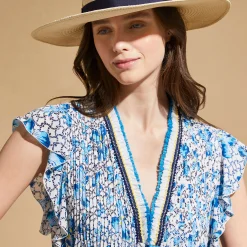 Hot Vilebrequin Women Mini Dress Iris Lace- X Poupette St Barth Azure/Blue