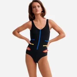 Cheap Vilebrequin Women One Piece Swimwear Multicolor Zips - X Jcc+ - Limited Edition Black/Black