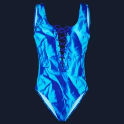 Shop Vilebrequin Women One-Piece Swimsuit Les Draps Froisses Neptune Blue/Blue