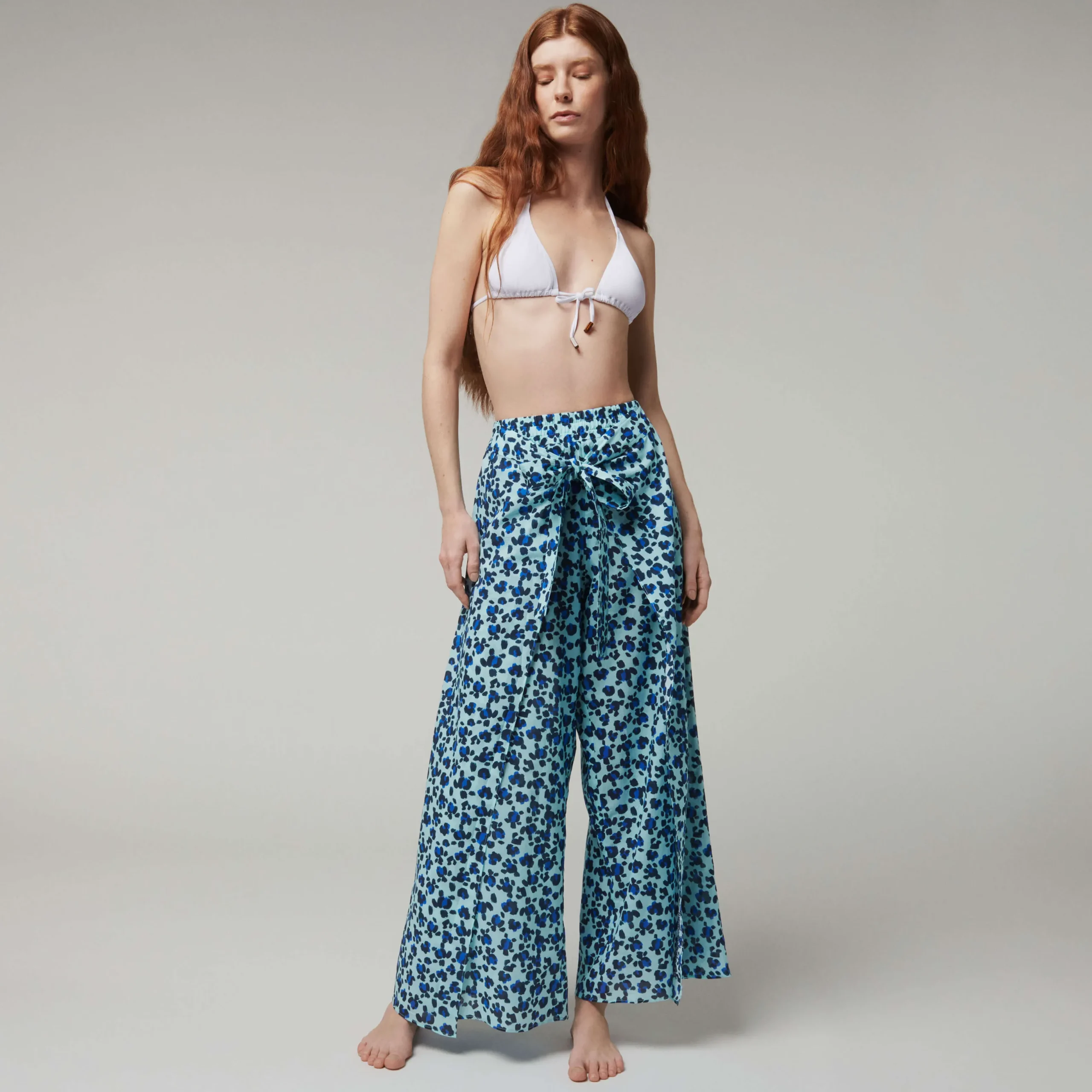 Online Vilebrequin Women Organic Cotton Voile Pants Turtles Leopard- X Angelo Tarlazzi Thalassa/Blue