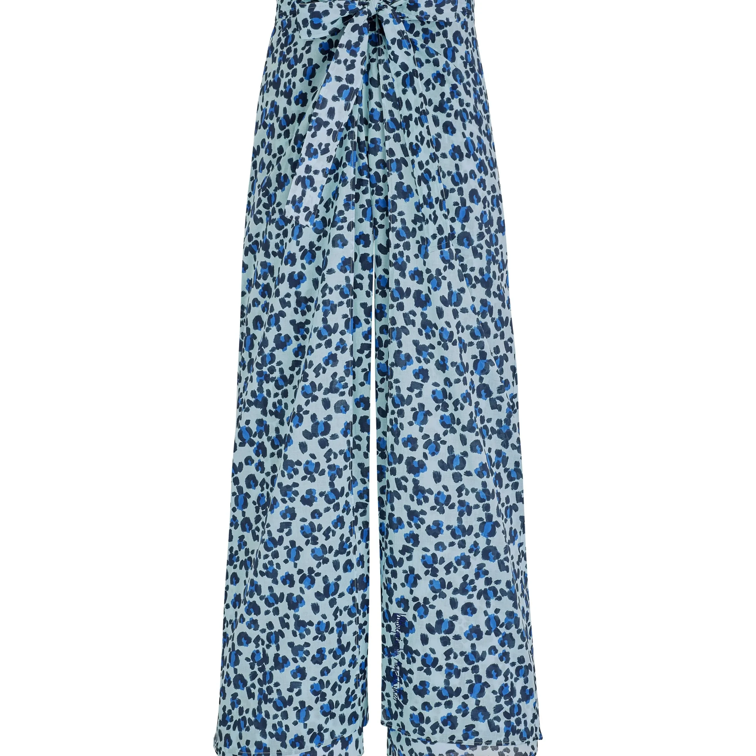 Online Vilebrequin Women Organic Cotton Voile Pants Turtles Leopard- X Angelo Tarlazzi Thalassa/Blue
