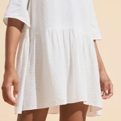 Cheap Vilebrequin Women Plumetis Short Dress Chalk/Beige
