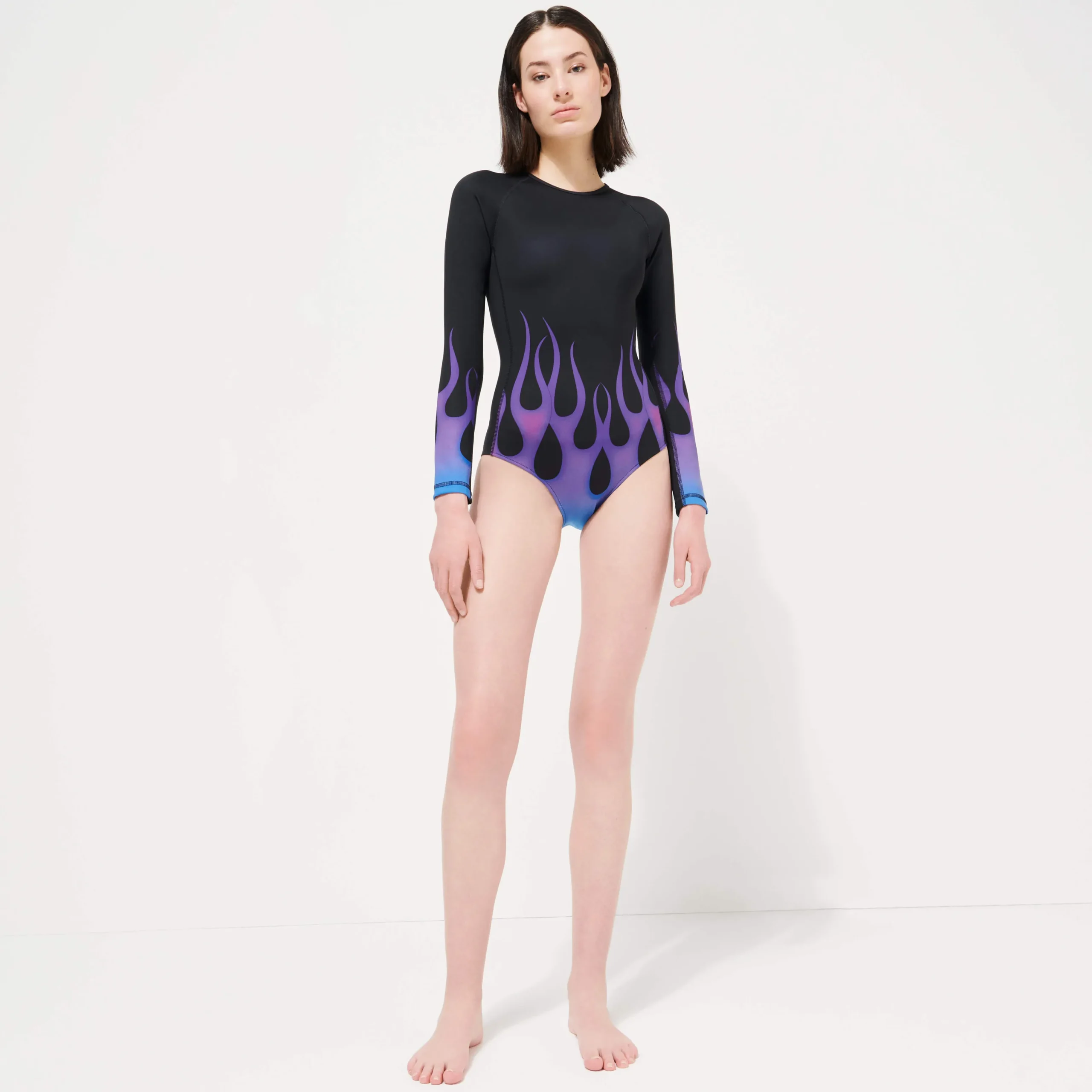 Hot Vilebrequin Women Rashguard Long-Sleeves One-Piece Swimsuit Hot Rod 360° - X Sylvie Fleury Black/Black