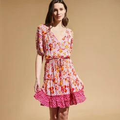 Cheap Vilebrequin Women Short Dress Iris Lace- X Poupette St Barth Shocking Pink/Pink