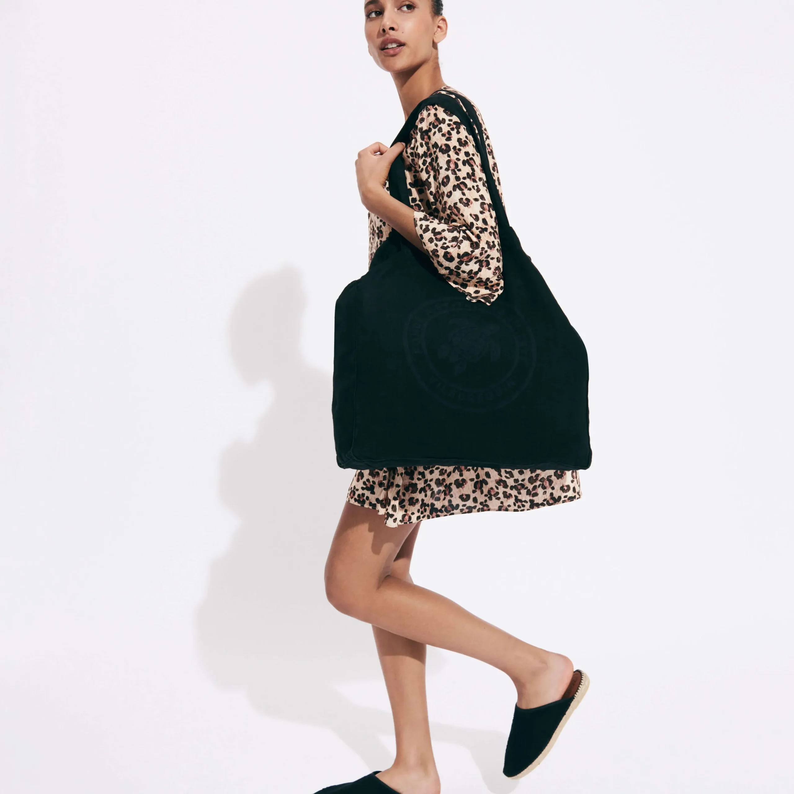 Hot Vilebrequin Women Short Dress Turtles Leopard Straw/Yellow
