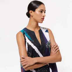 Store Vilebrequin Women Sleeveless Maxi Dress Envoutement - X Deux Femmes Noires Purple Blue/Blue