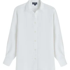 Outlet Vilebrequin Women Solid Linen Shirt- X Angelo Tarlazzi White/White