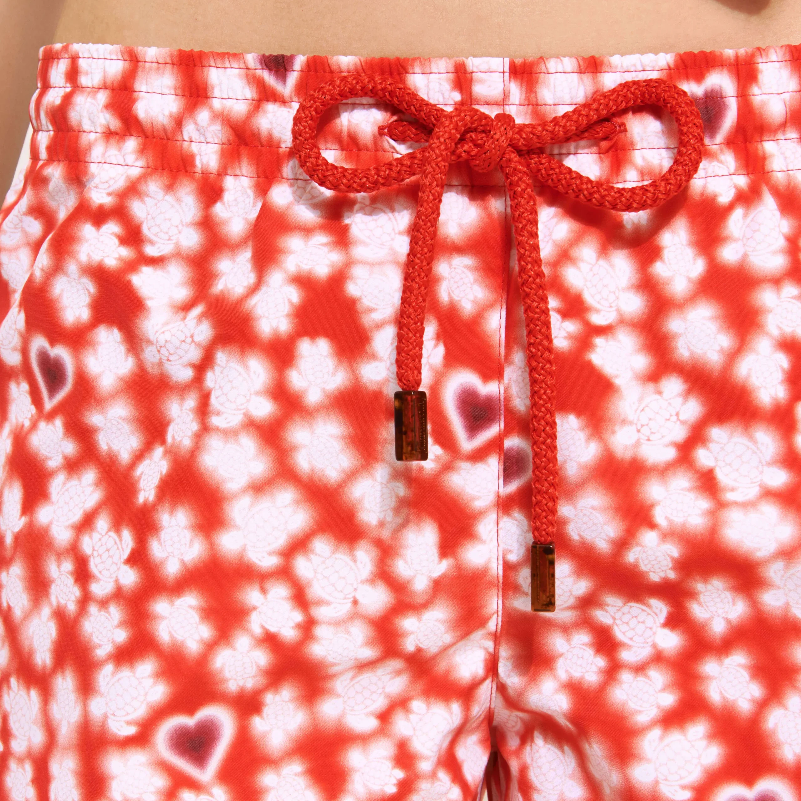 New Vilebrequin Women Swim Short Attrape Coeur Poppy Red/Red