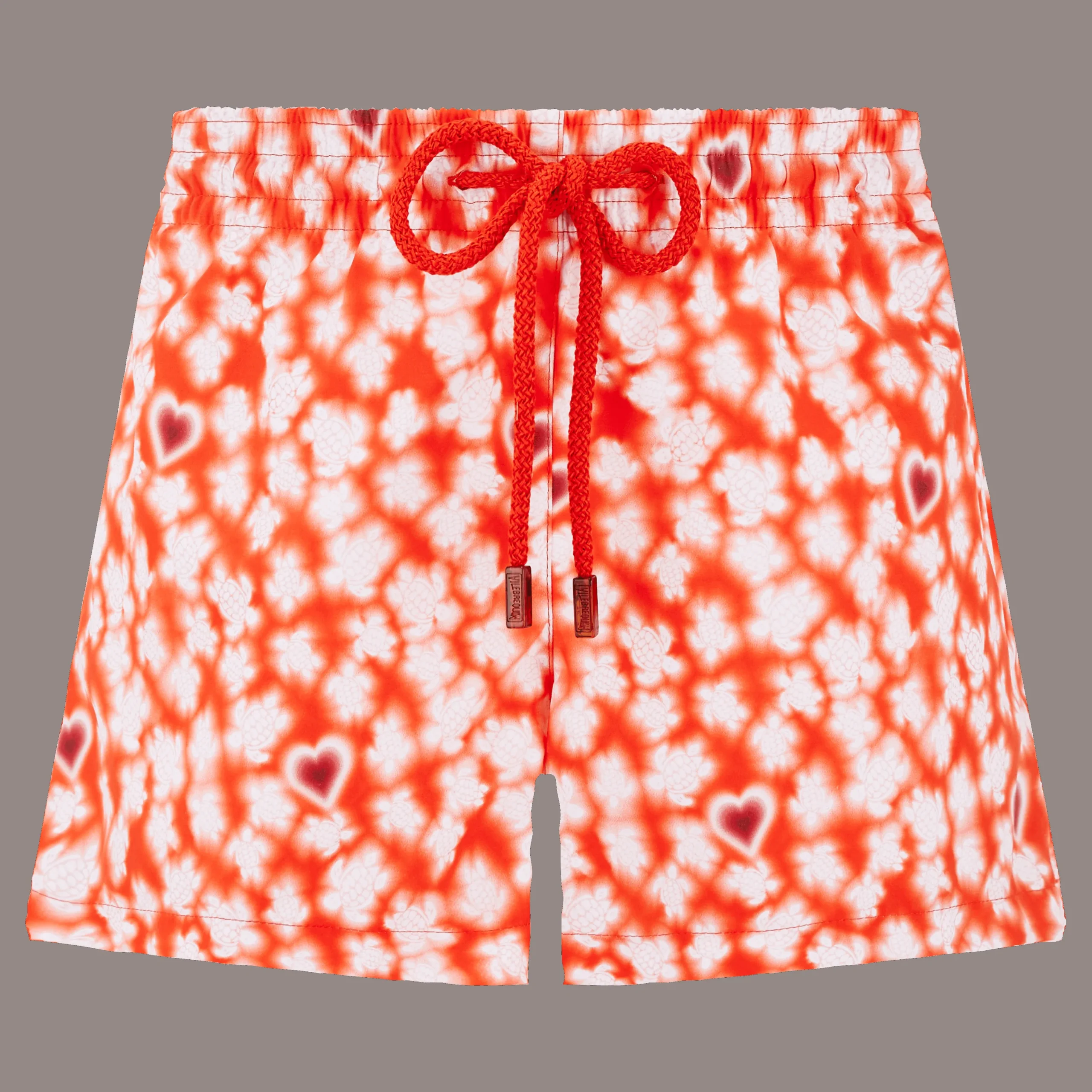New Vilebrequin Women Swim Short Attrape Coeur Poppy Red/Red