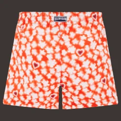 New Vilebrequin Women Swim Short Attrape Coeur Poppy Red/Red