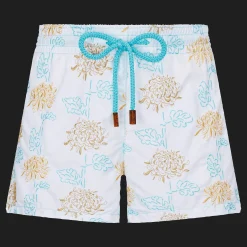 Store Vilebrequin Women Swim Short Iridescent Flowers Of Joy White/White