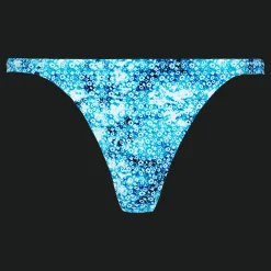 Fashion Vilebrequin Women Tanga Bikini Bottom Flowers Tie & Dye Navy/Blue