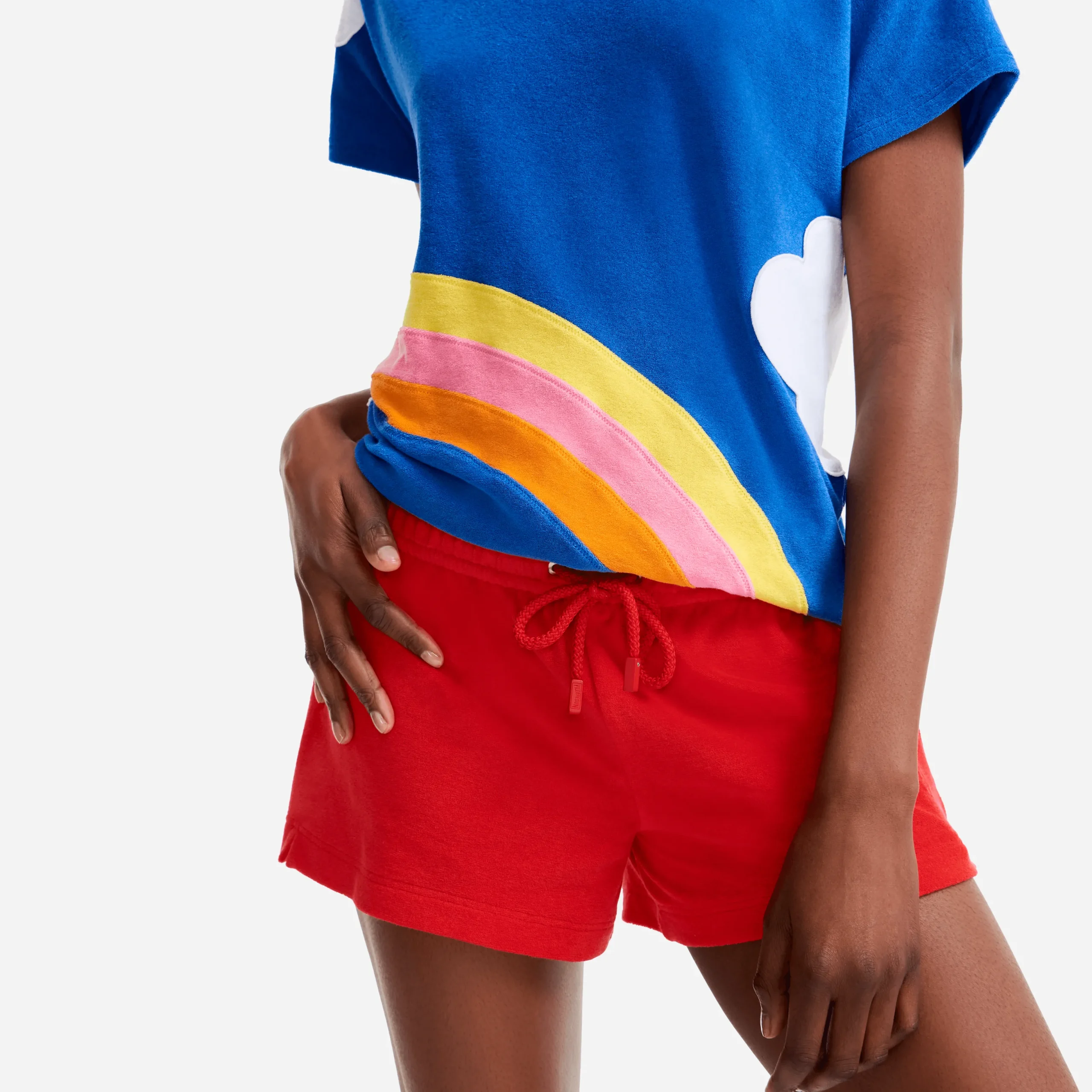 Fashion Vilebrequin Women Terry Cloth Shorty Solid - X Jcc+ - Limited Edition Poppy Red/Red