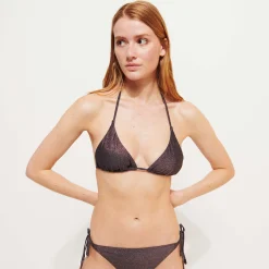 Store Vilebrequin Women Triangle Bikini Top Changeant Shiny Burgundy/Red