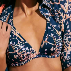 Outlet Vilebrequin Women Underwire Bikini Top Sweet Blossom Navy/Blue