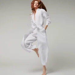 Flash Sale Vilebrequin Women White Linen Pants- X Angelo Tarlazzi White/White