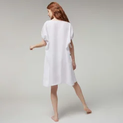Online Vilebrequin Women White Linen Square Dress- X Angelo Tarlazzi White/White