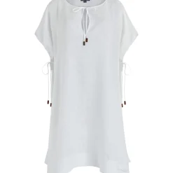Online Vilebrequin Women White Linen Square Dress- X Angelo Tarlazzi White/White