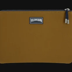 Outlet Vilebrequin Zipped Turtle Beach Pouch Bark/Beige