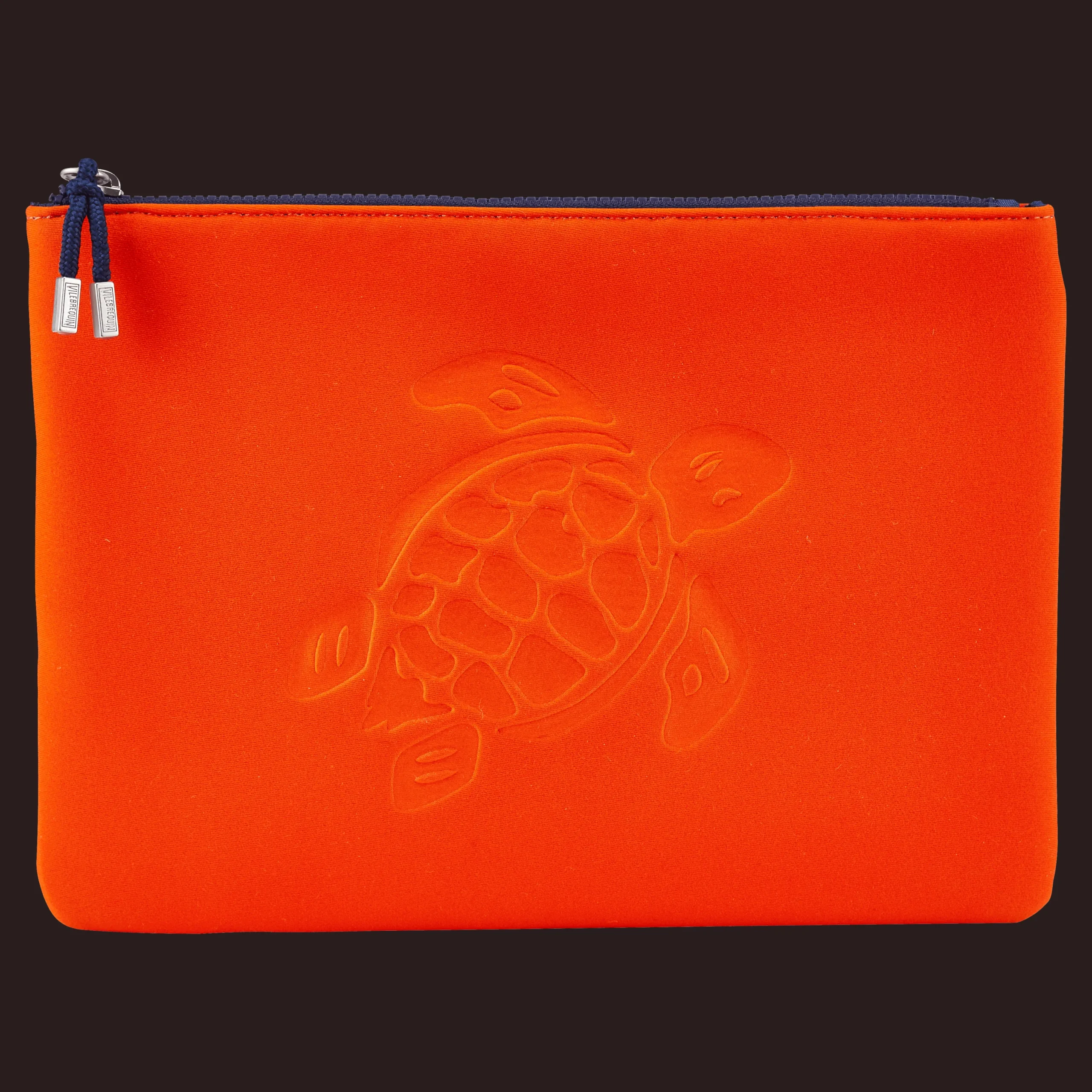 Best Vilebrequin Zipped Turtle Beach Pouch Rust/Orange