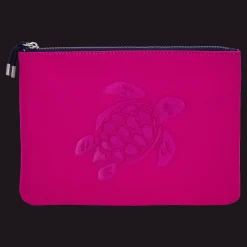 Cheap Vilebrequin Zipped Turtle Beach Pouch Crimson Purple/Red