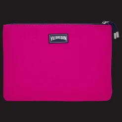 Cheap Vilebrequin Zipped Turtle Beach Pouch Crimson Purple/Red